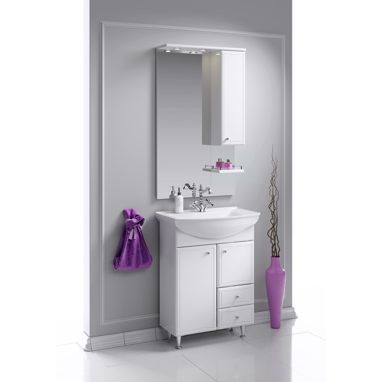 Приобрести зеркало-шкаф aqwella barcelona 65 см с подсветкой ba.02.06