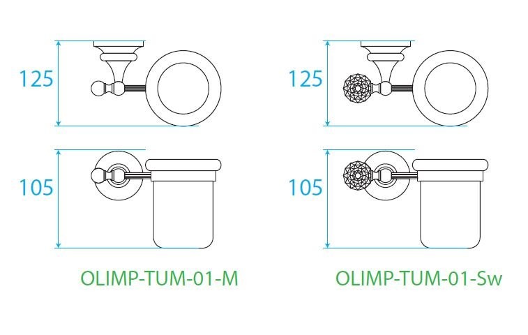 Приобрести cezares стакан для зубных щеток olimp, бронза olimp-tum-02-sw