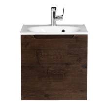 BelBagno Тумба с раковиной ETNA 50 см, подвесная с дверцей, правая Rovere Moro, белая раковина