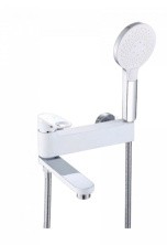 Смеситель для ванны ViEiR Ergo с ручным душем, белый\хром V043532F