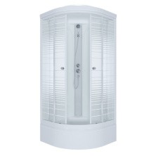 Тритон Душевая кабина Стандарт В, Полосы ДН4 100х100 см, белая с узором Щ0000030294