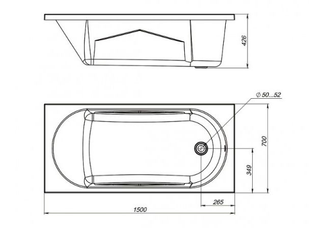 Приобрести акриловая ванна mirsant каспий premium 150x70 см