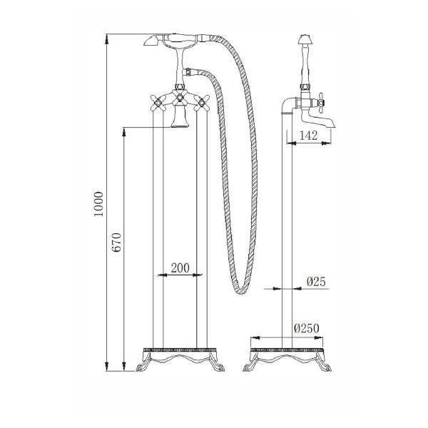 Приобрести comforty смеситель напольный, fe0051-cct, хром