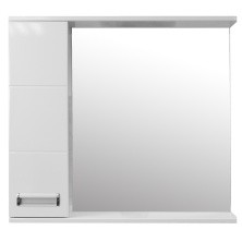 Loranto Зеркало-шкаф Дина 75х70 см, левосторонее, белое (CS00049719)