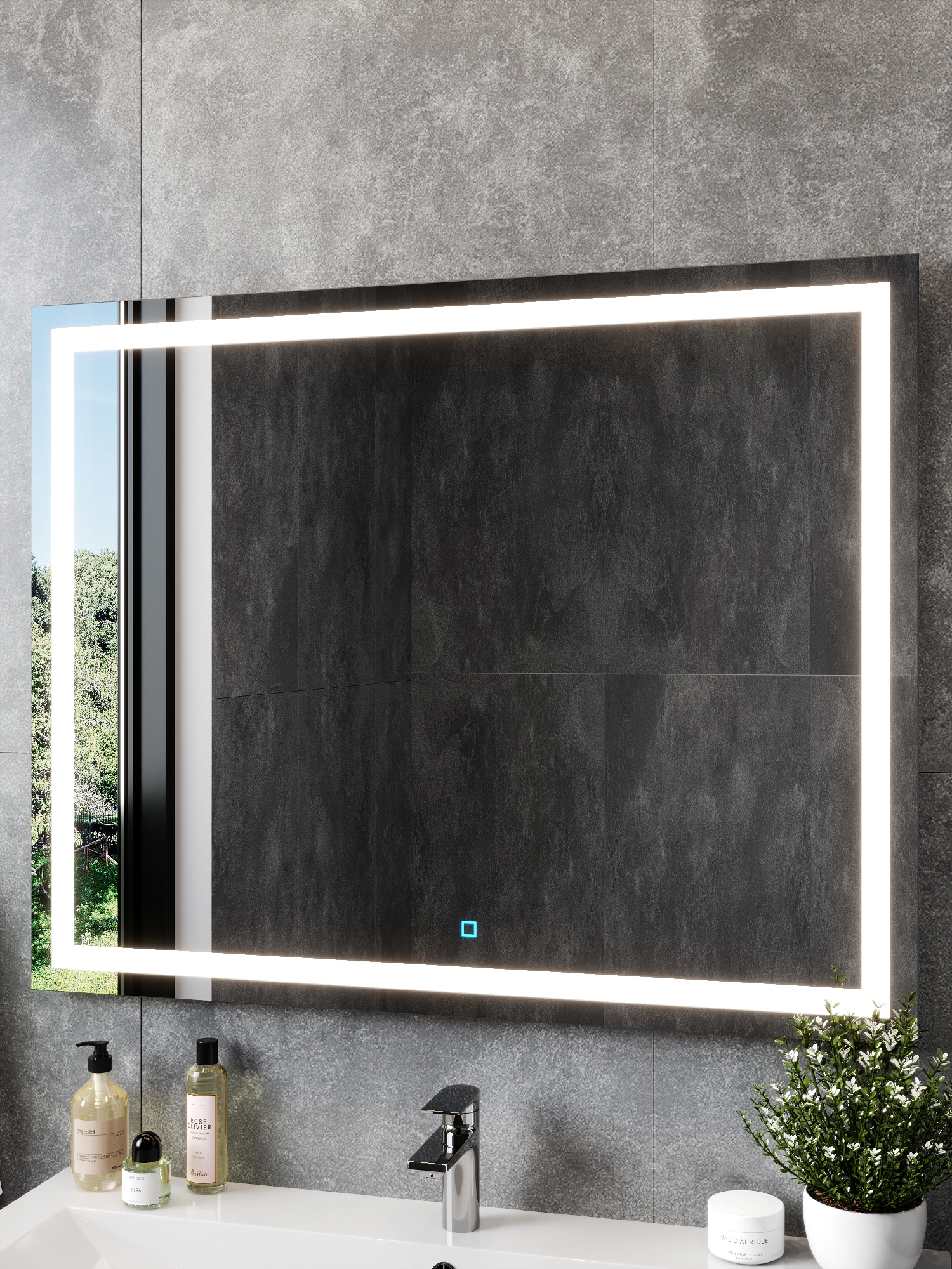 Приобрести loranto зеркало стиль 90х80 сенсорный выключатель с функцией диммера, на подложке (cs00083705)