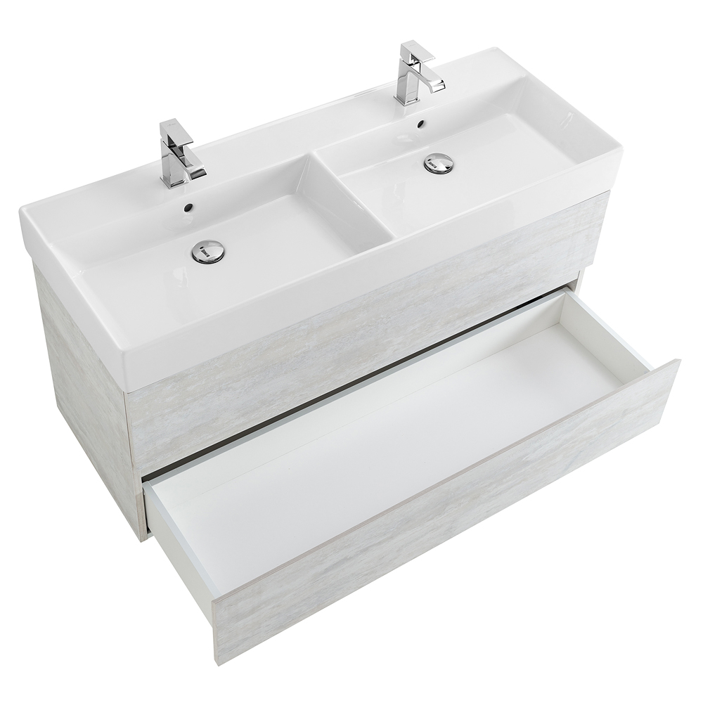 Приобрести cezares тумба подвесная с раковиной molveno 46 120 см legno bianco, белая molveno 46-120-2c-so-2-lb