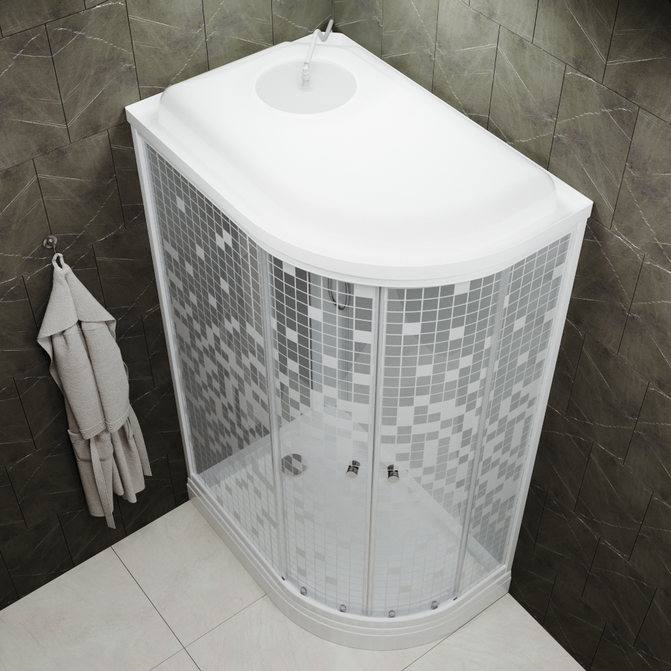 Приобрести тритон душевая кабина коралл в 120х80 см, белая, узор, левая щ0000043487