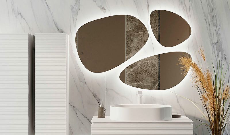 Приобрести jorno зеркало stone 80 см, с подсветкой, компл. 3-шт, белое