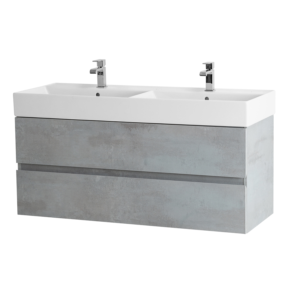 Приобрести cezares тумба подвесная с раковиной molveno 46 120 см beton, бетон molveno 46-120-2c-so-2-bet