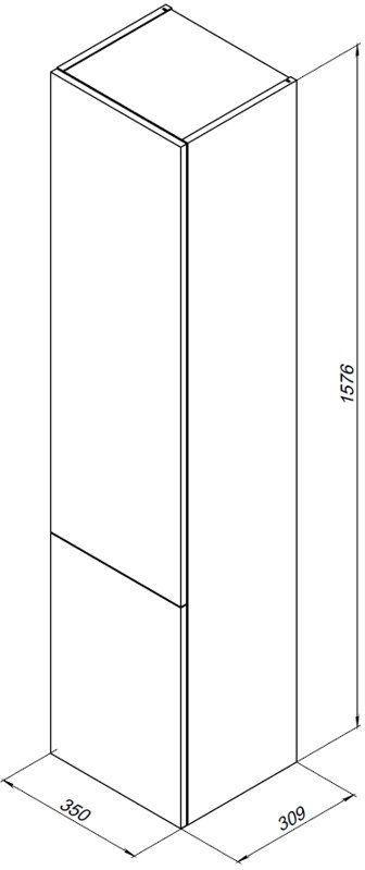 Приобрести aquanet пенал алвита 35 см, белый