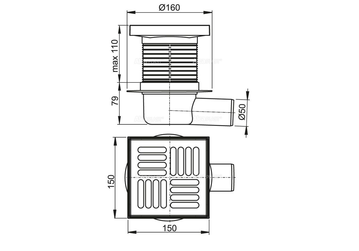 Приобрести сливной трап alcaplast apv5411 