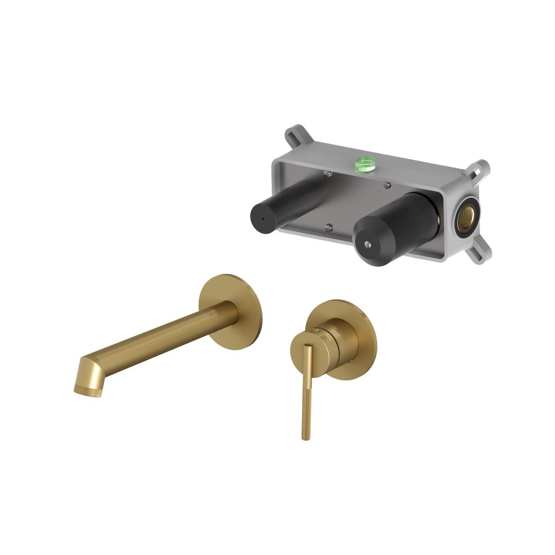 Приобрести hayzburg настенный смеситель для раковины, золото матовое hb-4003bg