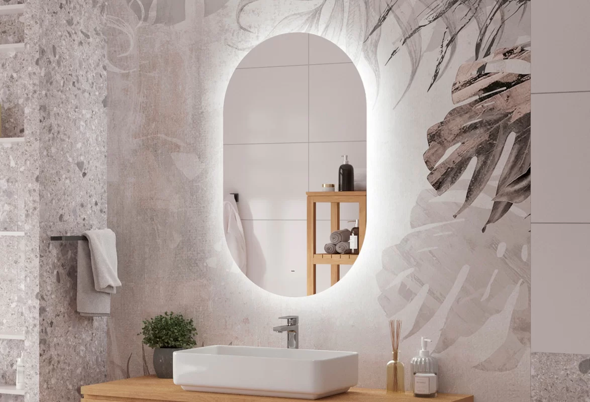 Приобрести continent зеркало с подсветкой fleur 60х100 см, белое