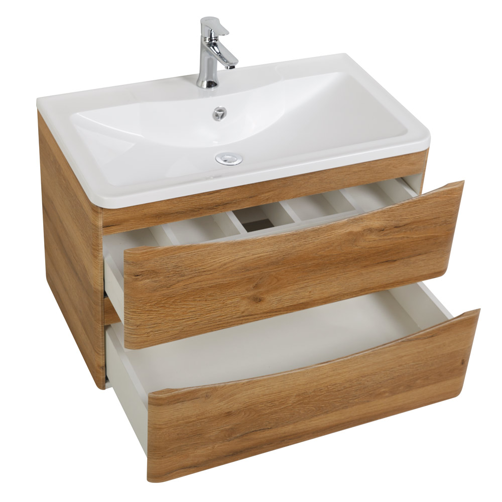 Приобрести belbagno тумба с раковиной acqua 90 см, подвесная rovere rustico, белая раковина