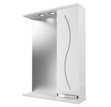 Mirsant Зеркало шкаф Сандра 60\2 см, с подсветкой, белый, правый УТ000046035