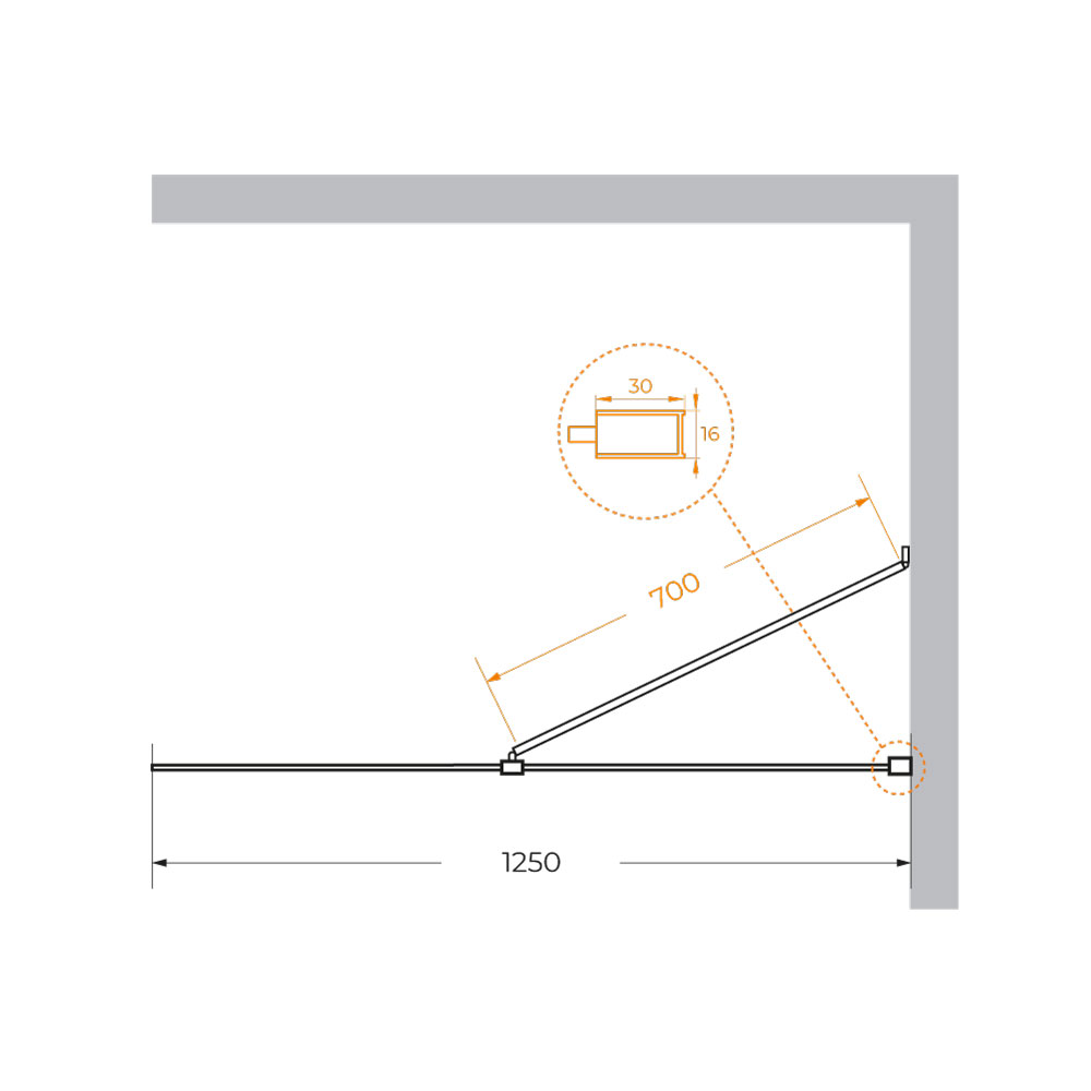 Приобрести cezares душевая перегородка liberta 125 см, хром liberta-l-1-tb-125-c-cr