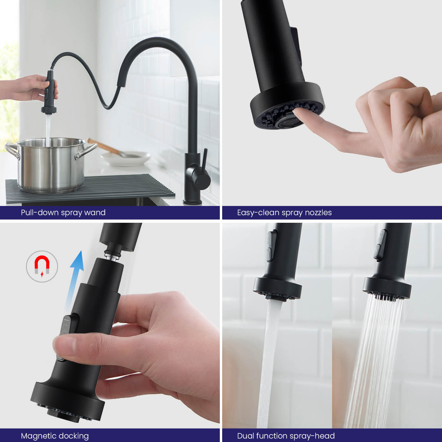 Приобрести смеситель для кухни с выдвижной лейкой timo saona 2316/03fl черный