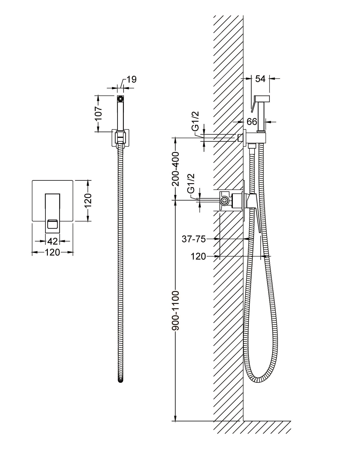 Приобрести смеситель встроенный с гигиеническим душем timo briana 7189/17sm золото матовое