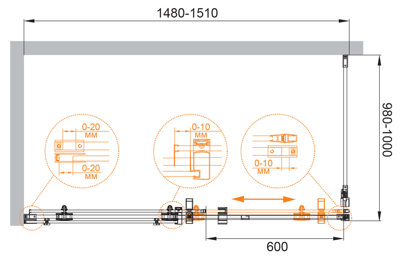 Приобрести cezares душевое ограждение stylus 150х100 см, хром stylus-o-m-ah-1-150/100-c-cr