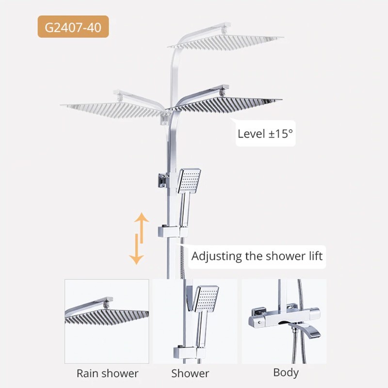 Приобрести gappo душевая система g2407-40 с термостатом, хром 30037