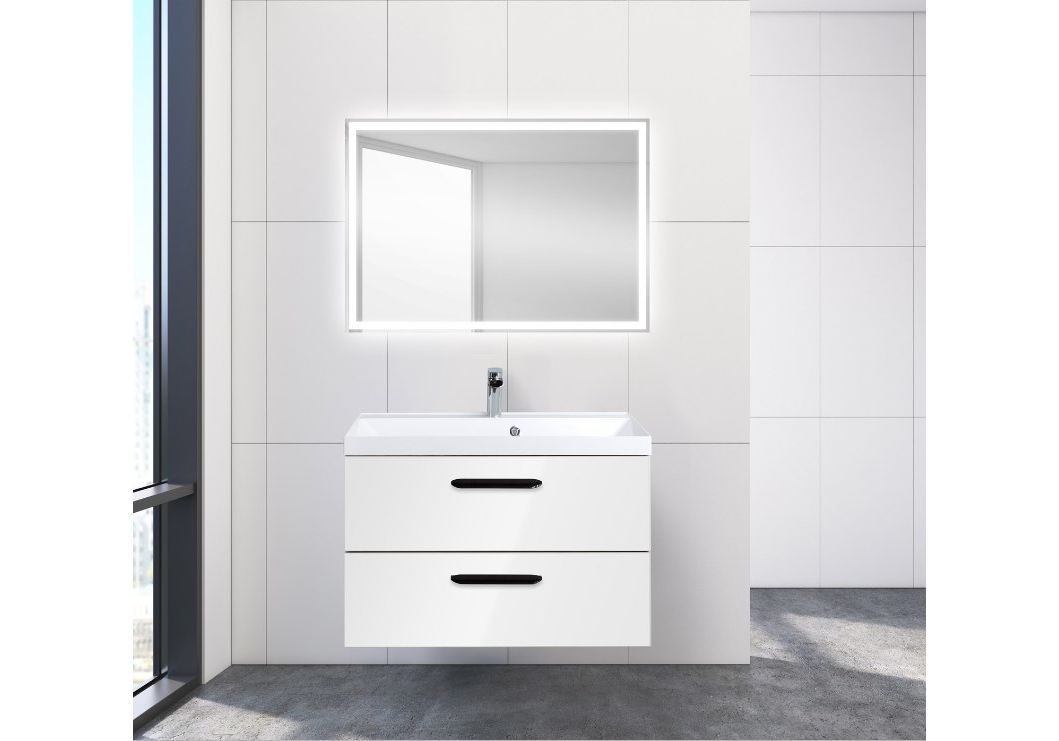 Приобрести тумба подвесная с раковиной belbagno aurora-800-2c-so-bl 80 см, bianco lucido