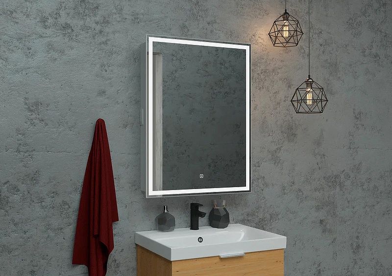 Приобрести continent зеркало шкаф с подсветкой allure 60х80 см, сенсорный включатель, правосторонее,белое
