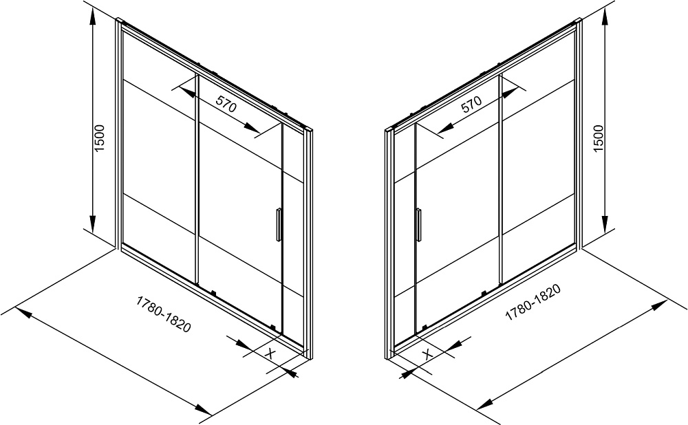 Приобрести aquanet шторка для ванны c боковой стенкой practic ae10-b-180h150u-cp + ae10-f-70h150u-cp