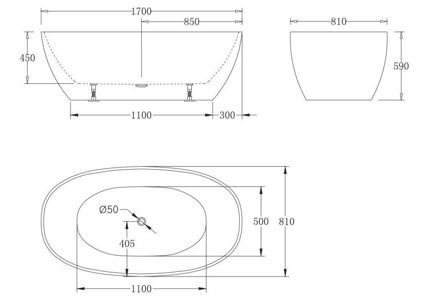 Приобрести ванна акриловая отдельностоящая belbagno 170х80 см, bb81-1700