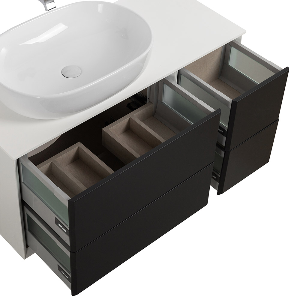 Приобрести cezares тумба со столешницей подвесная bellagio 106 см grafite, графит 54715