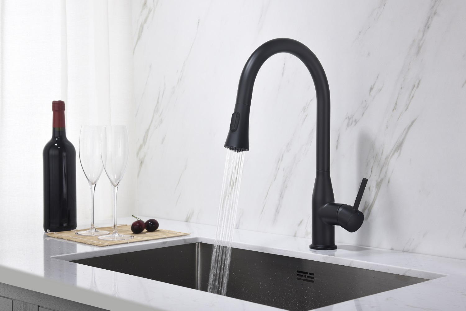 Приобрести смеситель для кухни с выдвижной лейкой timo saona 2336/03fl черный