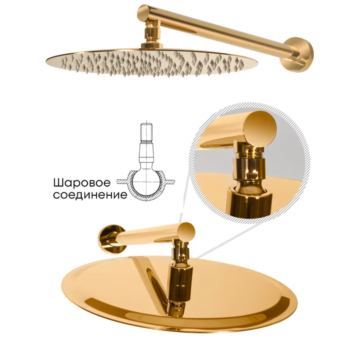 Приобрести grocenberg встраиваемая душевая система, золото gb5001go