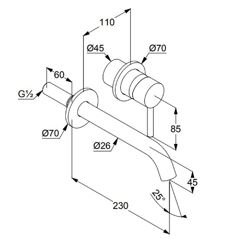 Приобрести kludi bozz настенный смеситель для умывальника, черный матовый, арт. 382453976