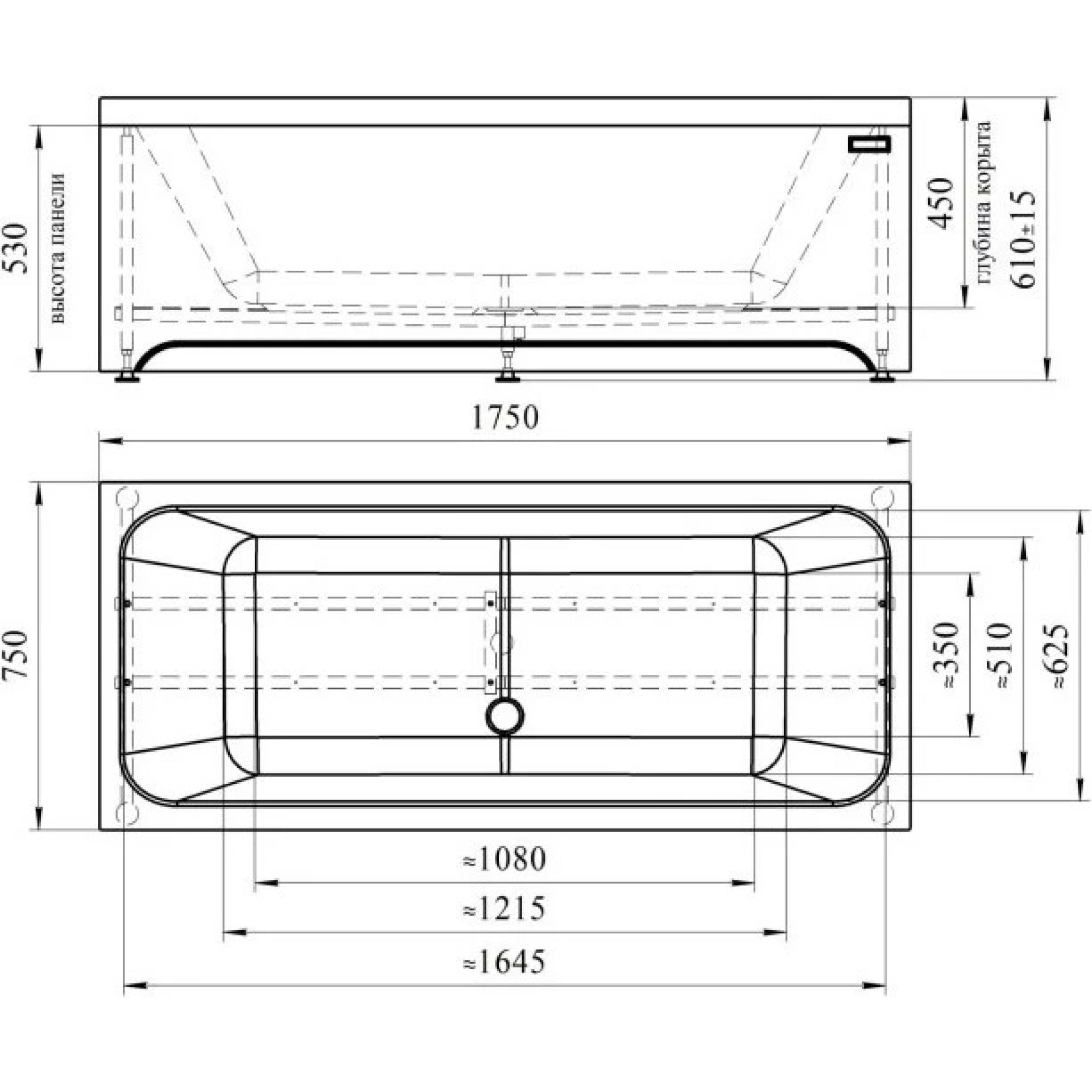 Приобрести акриловая ванна радомир патрисия 170x75 см ( комплект каркас и слив )