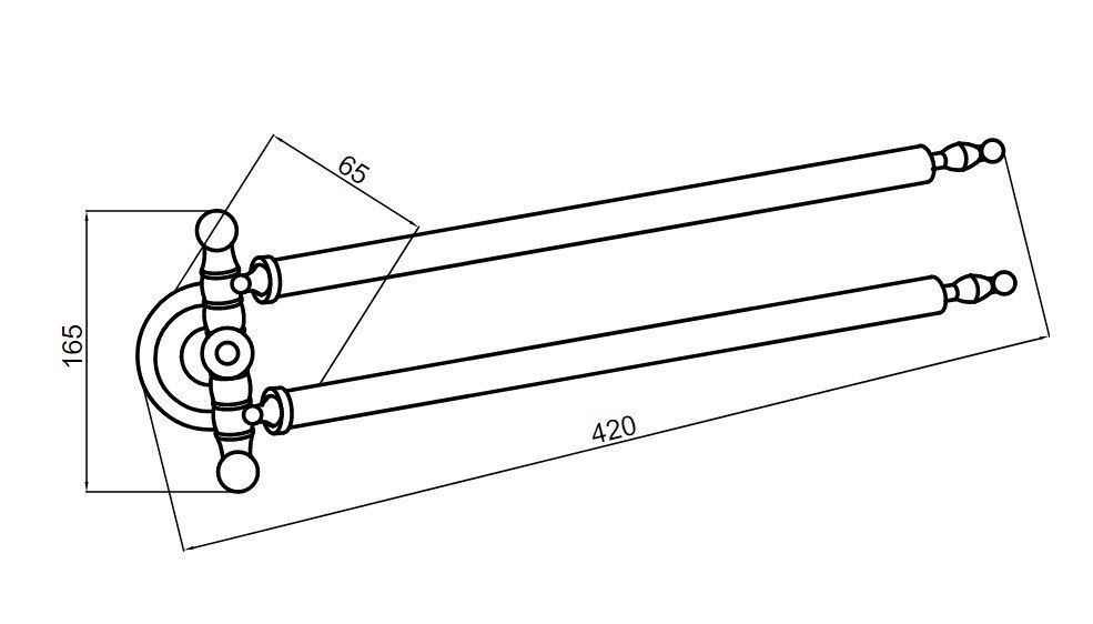 Приобрести boheme полотенцедержатель imperiale 42 см, золото\кристаллы 10413
