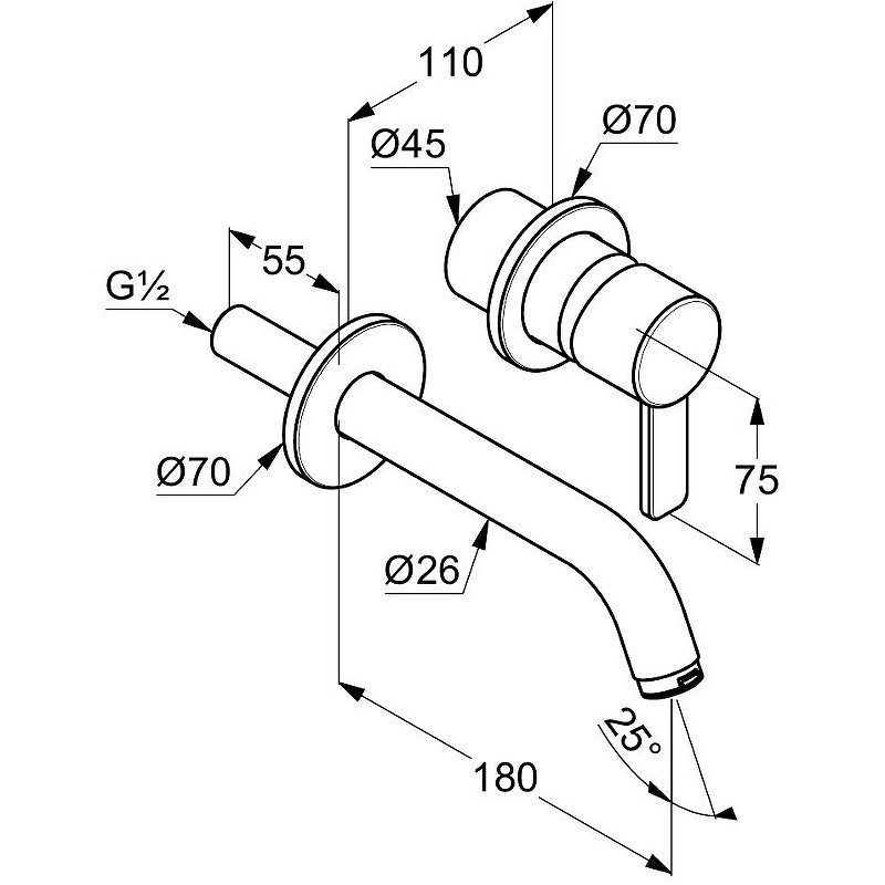 Приобрести kludi zenta однорычажный смеситель для раковины, внешняя монтажная часть, излив 170 мм, арт. 382440575
