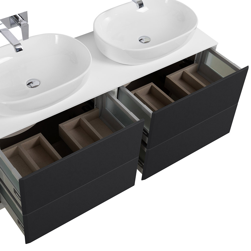 Приобрести cezares тумба со столешницей подвесная bellagio 140 см grafite, графит 54716