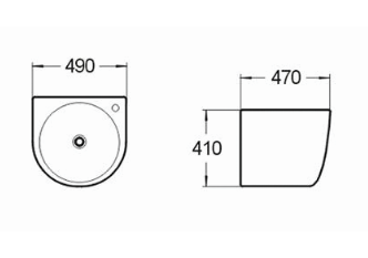 Приобрести раковина подвесная ceramalux 50 см 500f