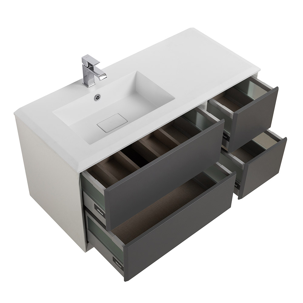 Приобрести cezares тумба подвесная с раковиной bellagio 106 см grigio nuvola, левостороняя, серая 55301