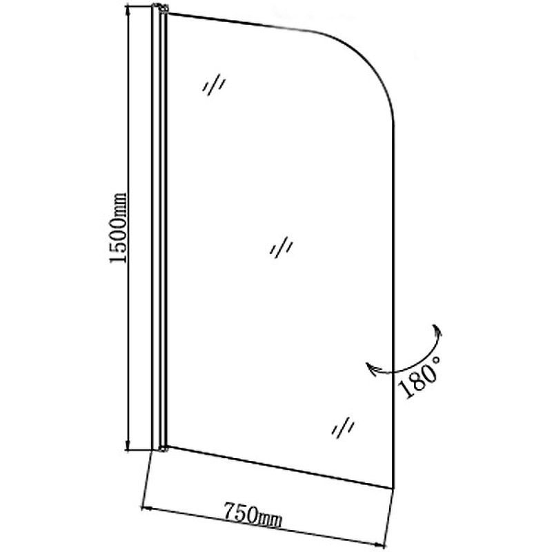 Приобрести grossman шторка для ванны 70х150 см, хром/прозрачное gr-100/1