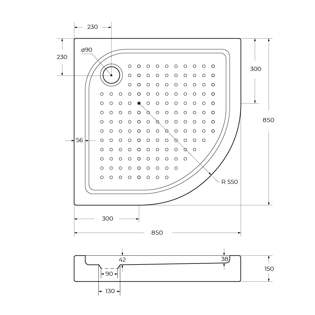 Приобрести belbagno акриловый поддон 85х85 см tray-bb-r-85-550-15-w