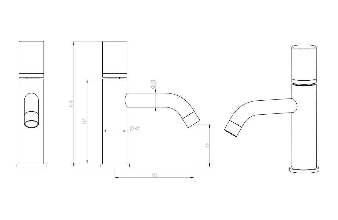 Приобрести boheme смеситель для раковины stick, золото\белый 121-g-mr-w