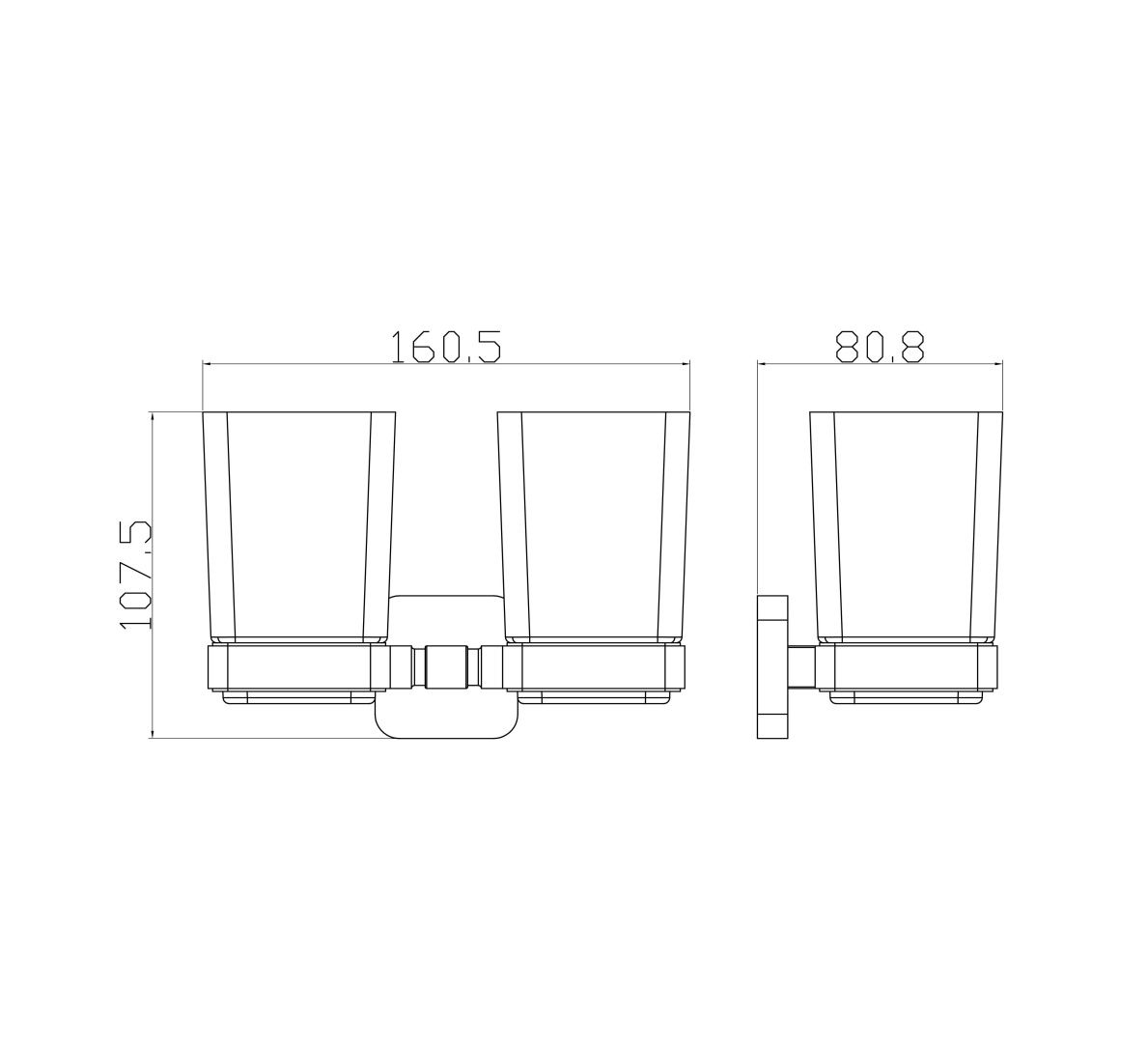 Приобрести два стакана для зубных щеток с держателем wonzon & woghand still, хром (ww-6628)