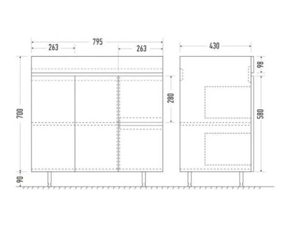 Приобрести mirsant тумба напольная next 80 см с раковиной premier-80 ут000021372