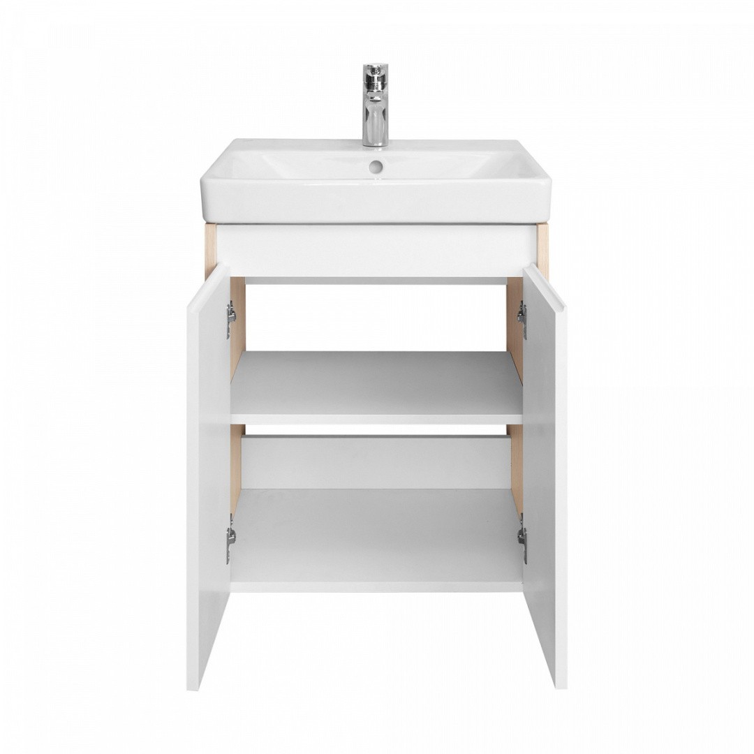 Приобрести акватон тумба c раковиной сканди 55 doors универсальная, белый/дуб верона