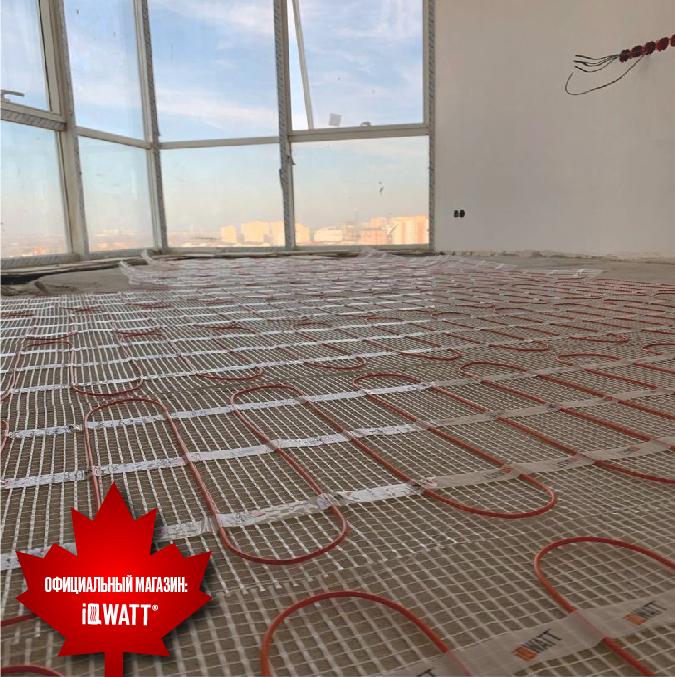 Приобрести iqwatt тонкий самоклеящийся греющий мат floor mat 150 вт/м.кв - 1м²