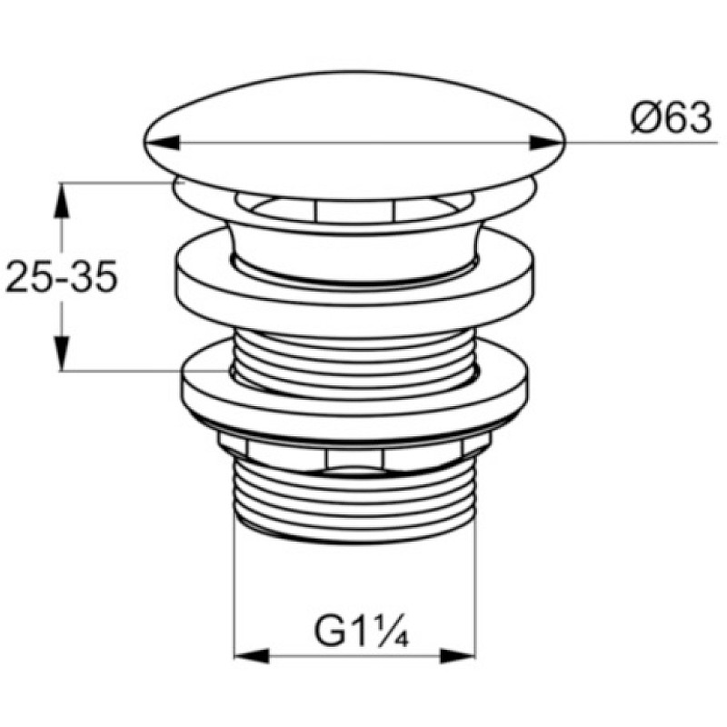 Приобрести сливной вентиль g 1 1/4 для умывальников без перелива, арт. 1042805-00