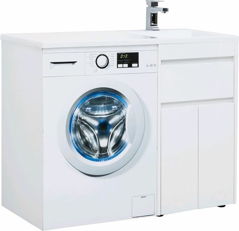 Приобрести aquanet тумба с раковиной токио 48 см, белая (напольная, 1 ящик, 2 дверцы)