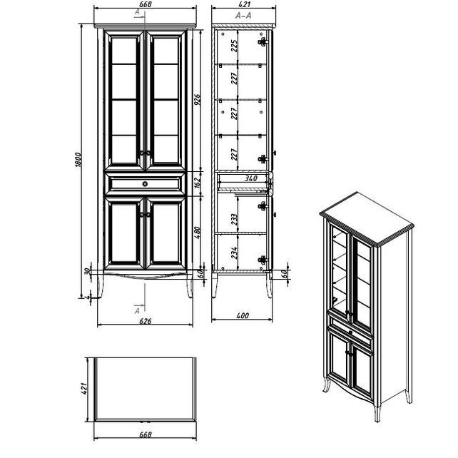 Приобрести caprigo пенал lion 66 см, дерево, экошпон