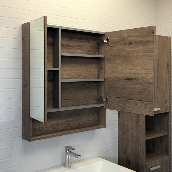 Приобрести сomforty зеркало-шкаф никосия 70 дуб темный