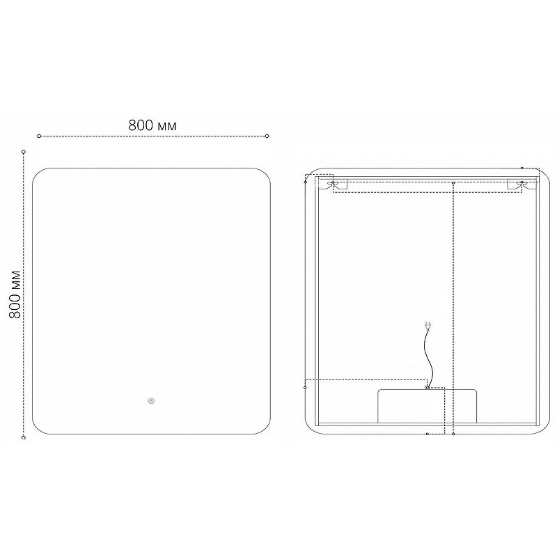 Приобрести grossman зеркало с подсветкой elegans норма 80х80 см, с подогревом, белое 178080